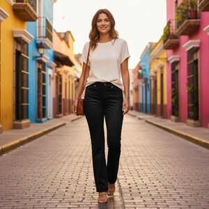 New Citizens of Humanity Isola Jeans Womens Sz 27 Black Faux Suede Ankle Cropped